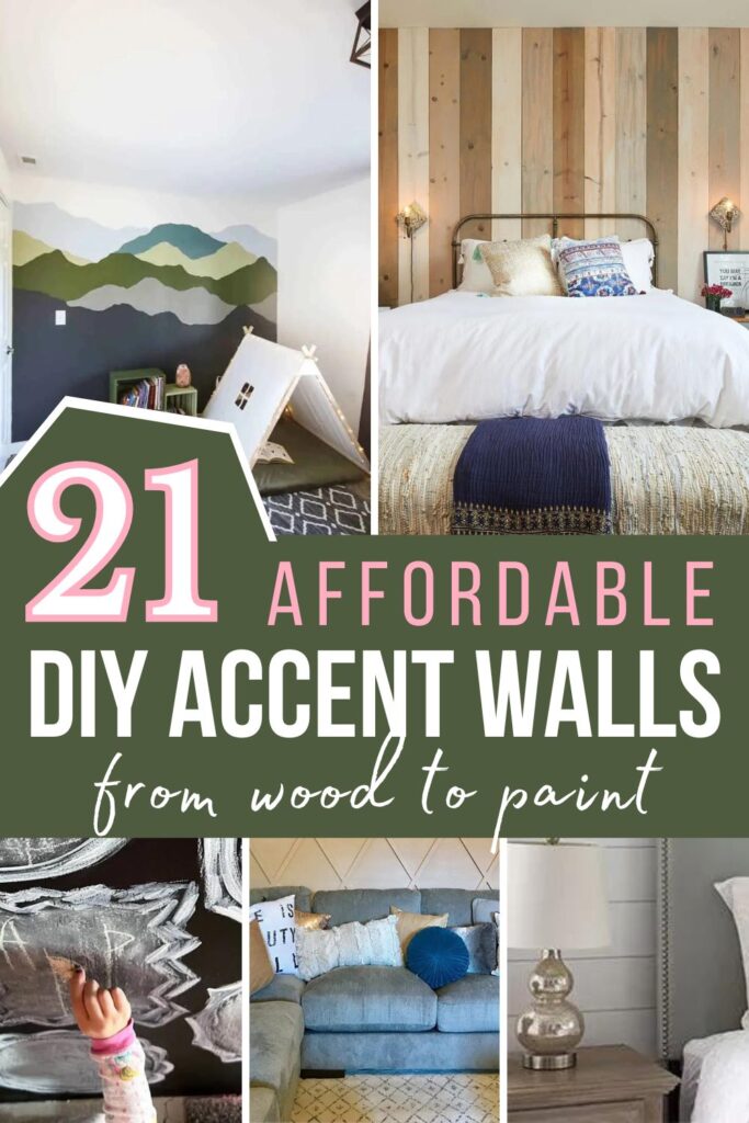 collage of accent walls with text overlay 21 affordable diy accent walls from wood to paint.