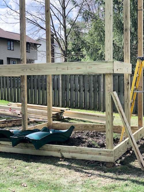 Backyard playground foundation