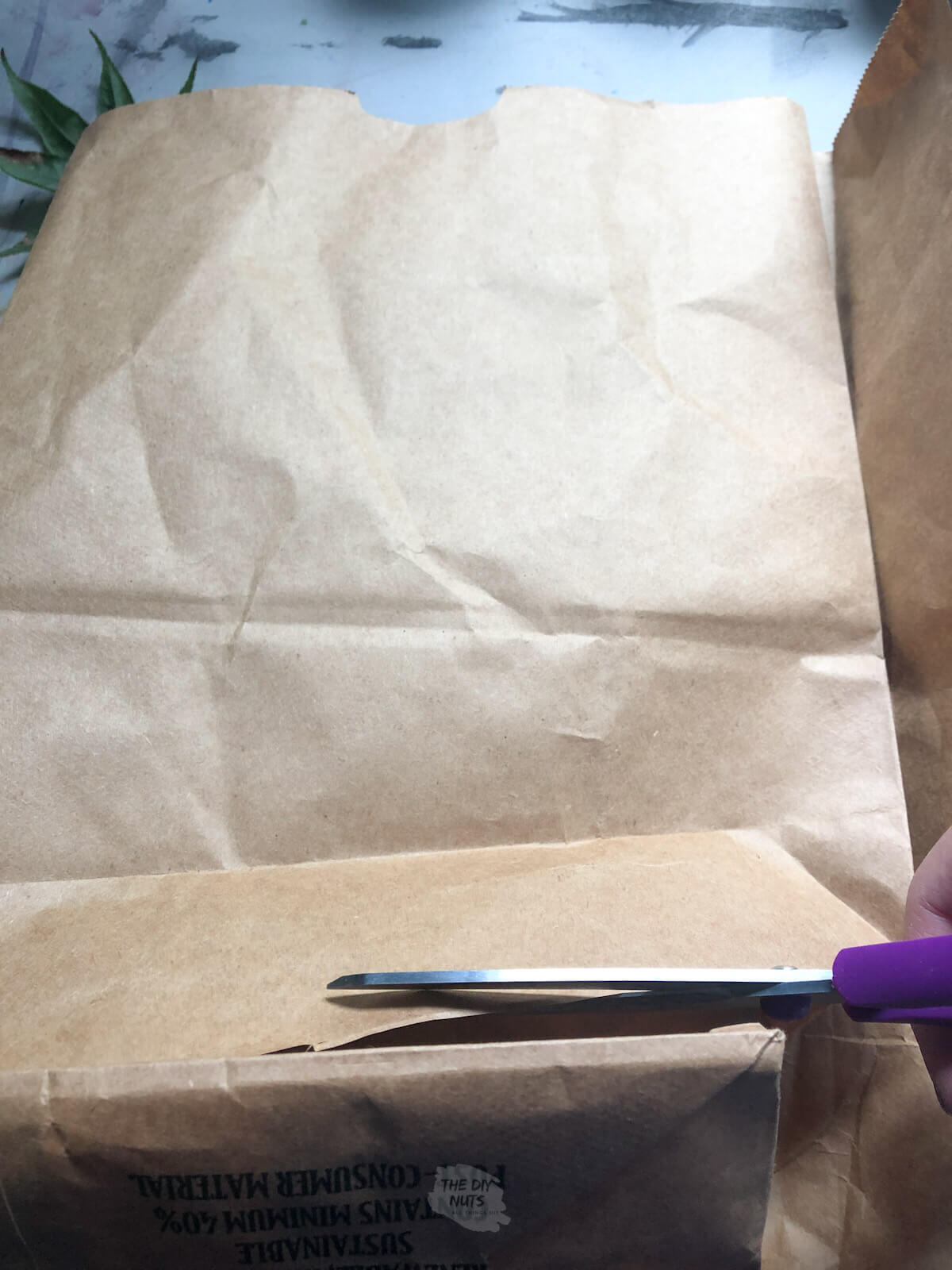 How to cut a brown bag for wrapping paper