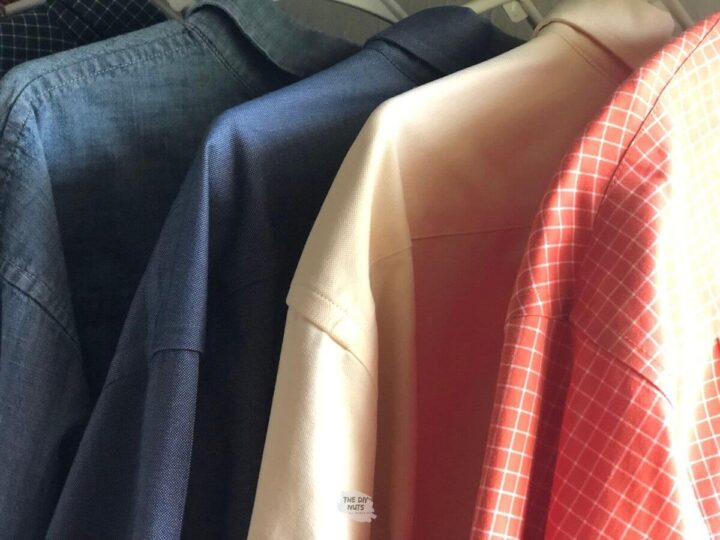 shirts hanging in closet