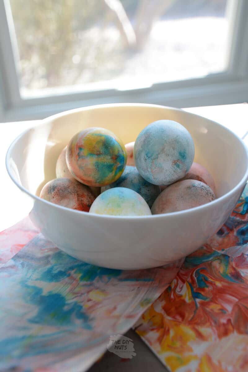 marbled eggs and paper using shaving cream or cool whip and food coloring