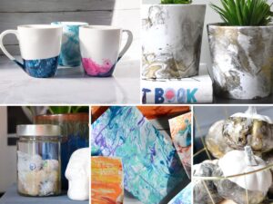 5 different marbling crafts.
