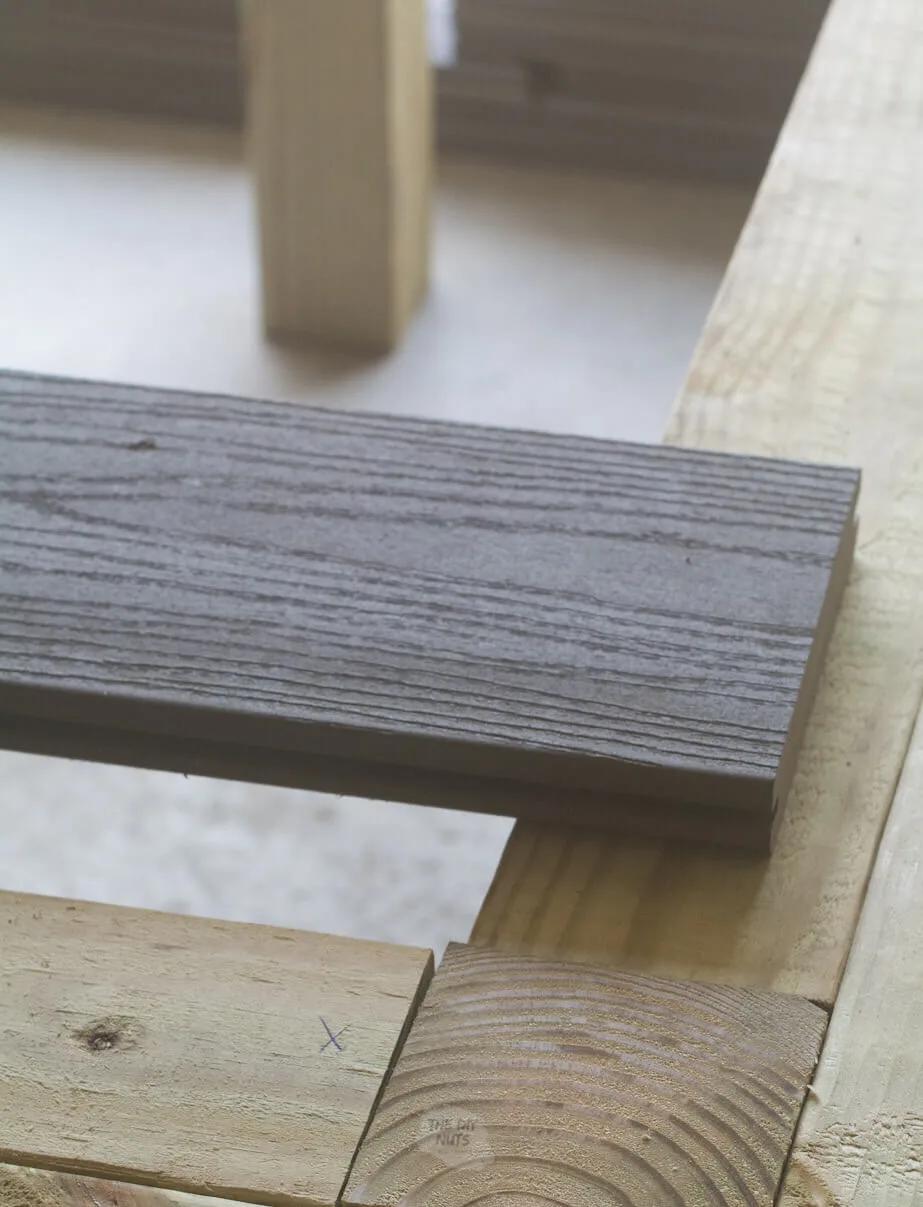 Gray timbertech decking board