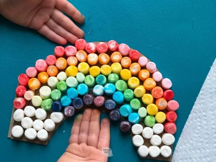 small hands with easy rainbow craft