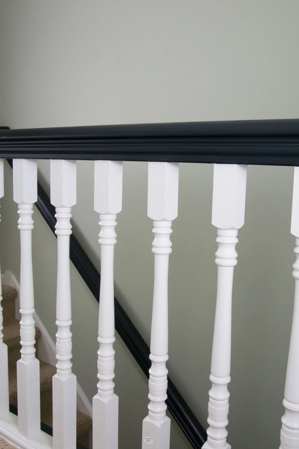 black and white stair hand rail.